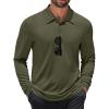 imageCOOFANDY Mens Polo Shirt Long Sleeve Moisture Wicking Sun Protection Quick Dry Golf Shirts Lightweight Collared Golf ShirtArmy Green