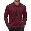 imageCOOFANDY Mens Polo Shirt Long Sleeve Moisture Wicking Sun Protection Quick Dry Golf Shirts Lightweight Collared Golf ShirtWine Red