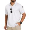 imageCOOFANDY Mens Polo Shirts Short Sleeve Quick Dry Performance Golf Polos Tactical Work Shirts with Pen PocketWhite