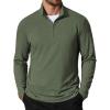 imageCOOFANDY Mens Quarter Zip Pullover Sweatshirt Mock Neck Golf Shirts Casual Long Sleeve ShirtArmy Green