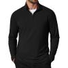 imageCOOFANDY Mens Quarter Zip Pullover Sweatshirt Mock Neck Golf Shirts Casual Long Sleeve ShirtBlack