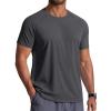 imageCOOFANDY Mens Swim Shirt UPF 50 Sun Protection Rash Guard Short Sleeve Athletic Quick Dry Beach Fishing T ShirtsDark Gray