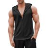 imageCOOFANDY Mens Workout Hooded Tank Tops 2 Pack Zip Up Sleeveless Gym Shirts Muscle Cut Off T Shirt Bodybuilding HoodiesBlack1pcs